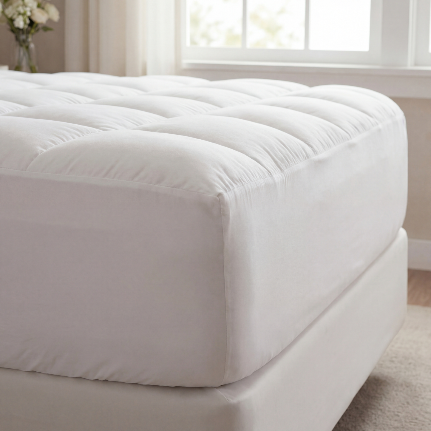 Mattress Topper | 1000GSM Plush Cooling Fill | Breathable Polyester Blend Cover
