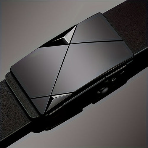 Men’s Cowhide Leather Belt | Automatic Ratchet Buckle | Classic Design & Comfortable Fit