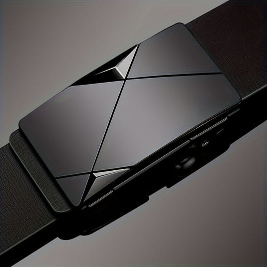 Men’s Cowhide Leather Belt | Automatic Ratchet Buckle | Classic Design & Comfortable Fit