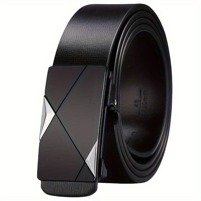 Men’s Cowhide Leather Belt | Automatic Ratchet Buckle | Classic Design & Comfortable Fit