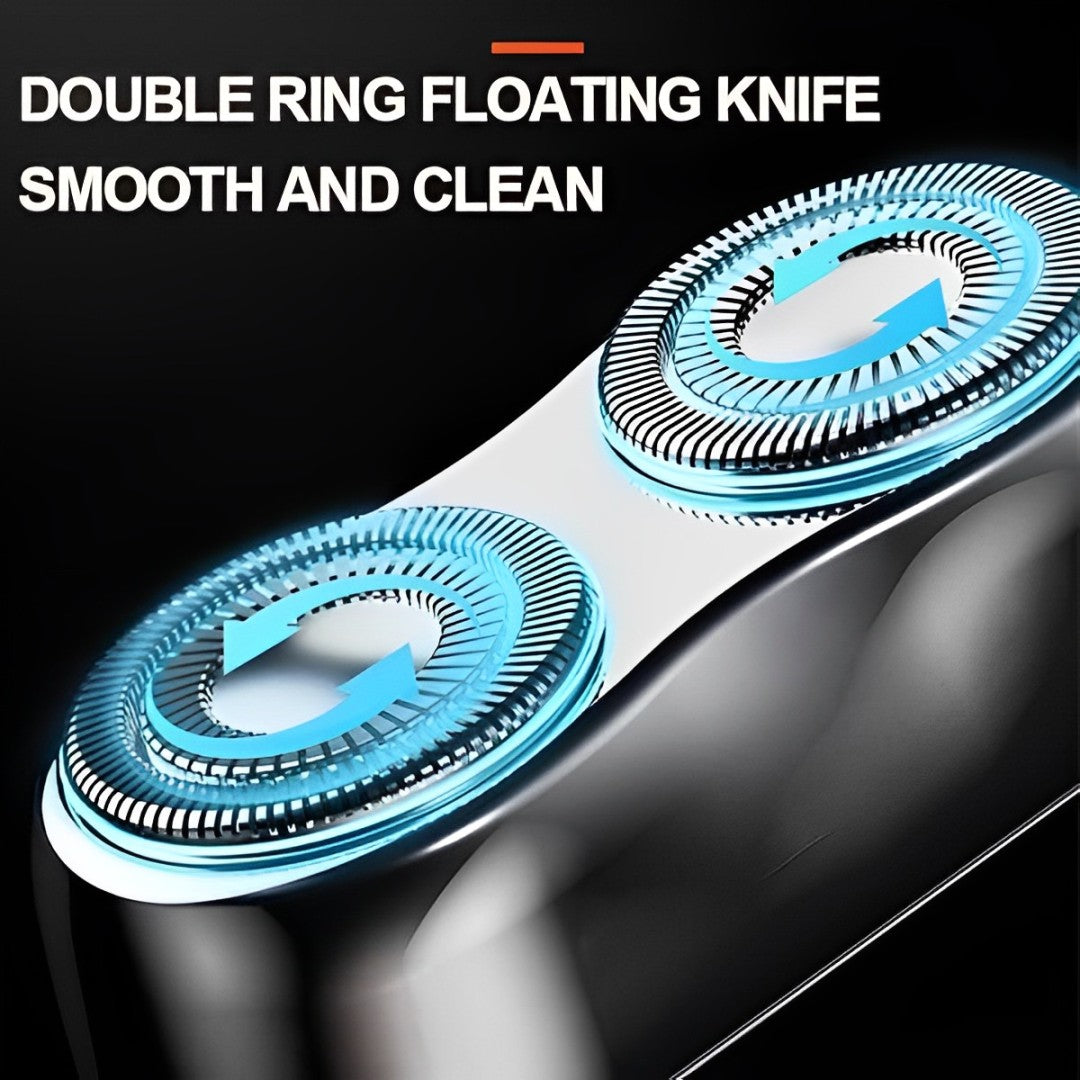 Men's Electric Shaver | Dual-Head Rotary | Aluminum Body & USB-C Quick Charge | Travel-Ready