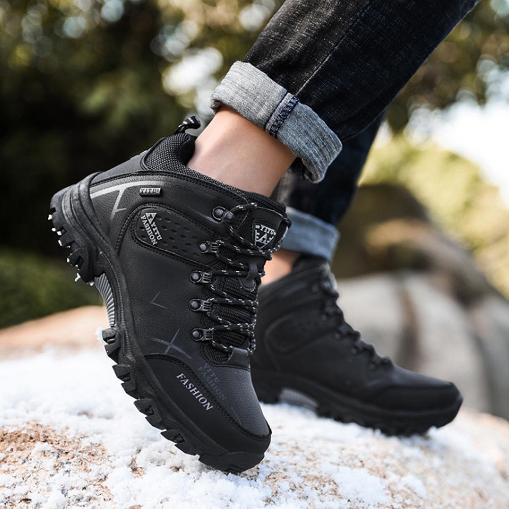 Men's Hiking Boots | Fleece Lined | Waterproof & Non-Slip Rubber Sole
