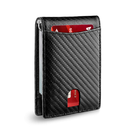 Men's Money Clip Wallet | Anti-Theft Magnetic & RFID Blocking | Genuine Leather | 12-Card Capacity