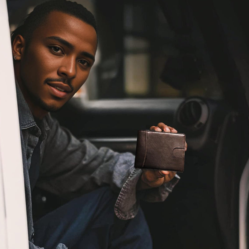 Men's Money Clip Wallet | Anti-Theft Magnetic & RFID Blocking | Genuine Leather | 12-Card Capacity