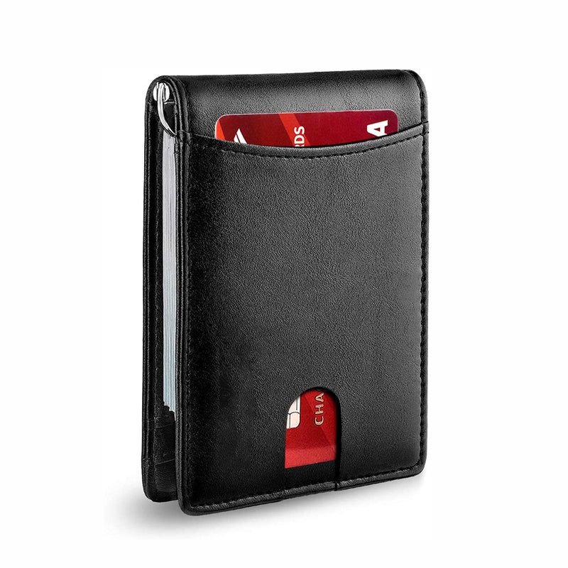 Men's Money Clip Wallet | Anti-Theft Magnetic & RFID Blocking | Genuine Leather | 12-Card Capacity
