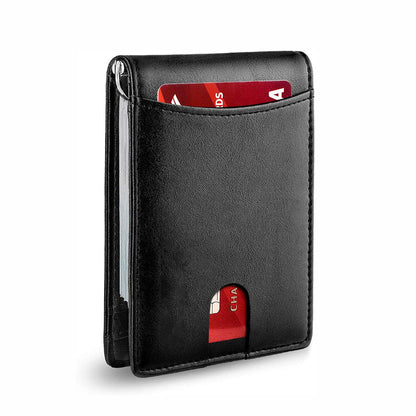 Men's Money Clip Wallet | Anti-Theft Magnetic & RFID Blocking | Genuine Leather | 12-Card Capacity