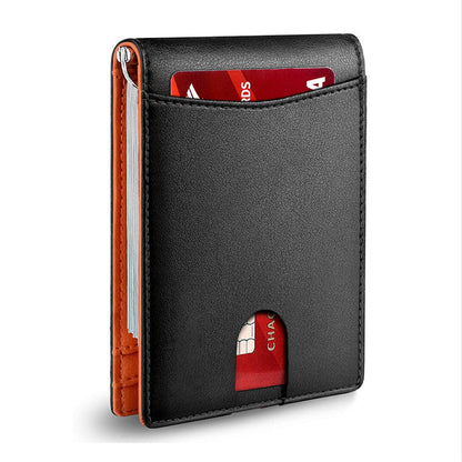 Men's Money Clip Wallet | Anti-Theft Magnetic & RFID Blocking | Genuine Leather | 12-Card Capacity