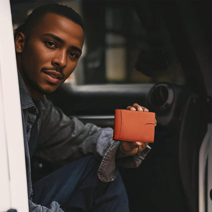 Men's Money Clip Wallet | Anti-Theft Magnetic & RFID Blocking | Genuine Leather | 12-Card Capacity