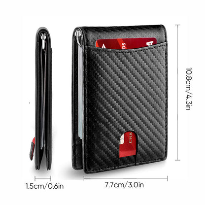 Men's Money Clip Wallet | Anti-Theft Magnetic & RFID Blocking | Genuine Leather | 12-Card Capacity