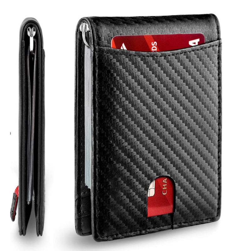 Men's Money Clip Wallet | Anti-Theft Magnetic & RFID Blocking | Genuine Leather | 12-Card Capacity