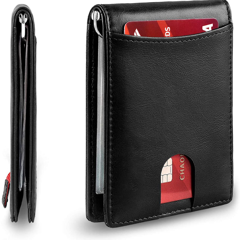 Men's Money Clip Wallet | Anti-Theft Magnetic & RFID Blocking | Genuine Leather | 12-Card Capacity