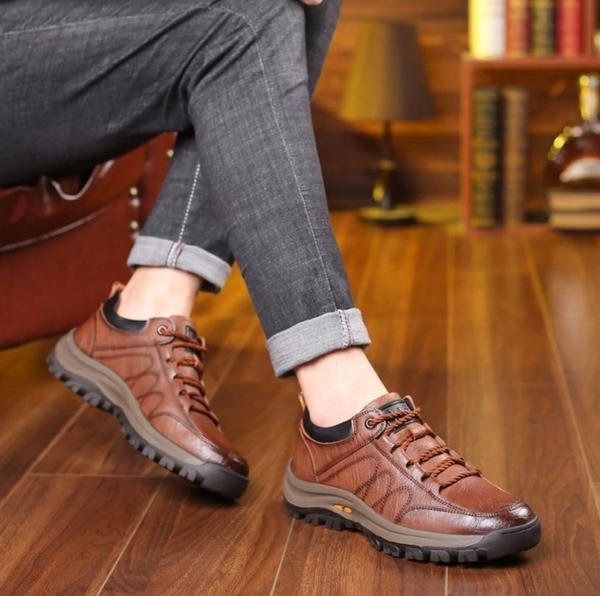 Men's Orthopedic Shoes | Ergonomic Insole & Three-Arch Support | Genuine Leather Upper, Waterproof