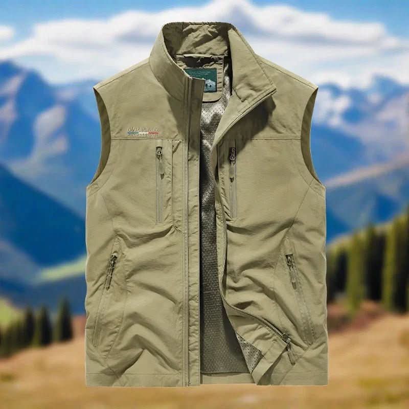 Men's Outdoor Vest | Breathable, Water-Repellent Fabric | 5 Functional Pockets