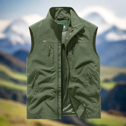 Men's Outdoor Vest | Breathable, Water-Repellent Fabric | 5 Functional Pockets