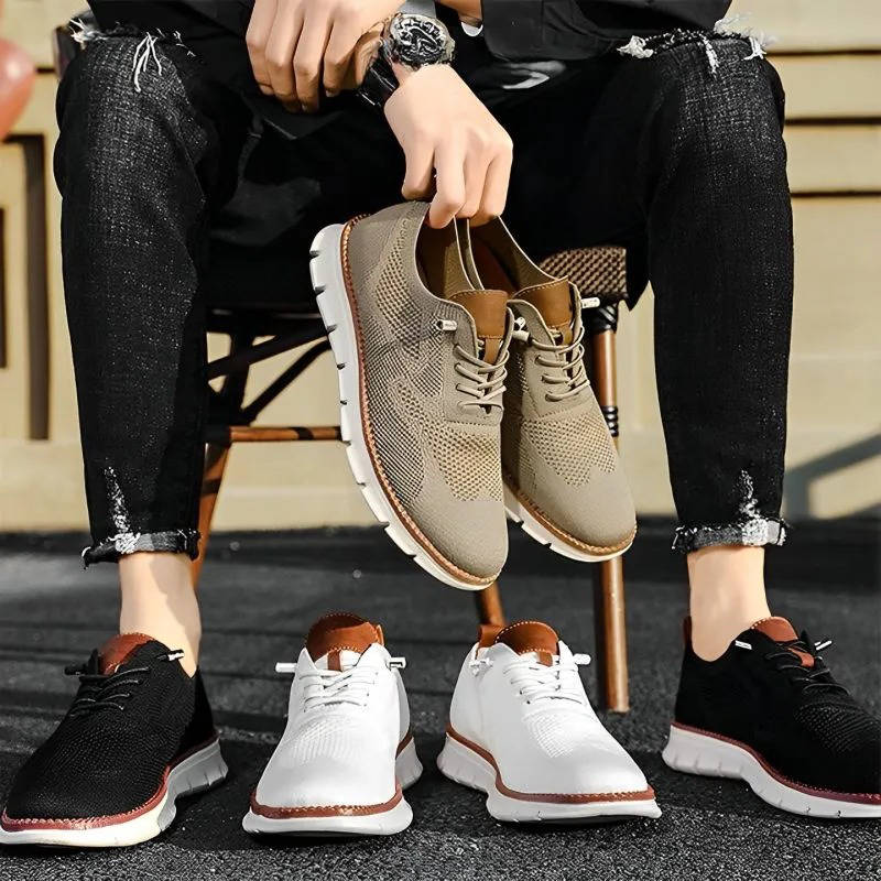 Men's Slip-On Business Shoes | Breathable Knit | Moisture-Wicking & Odor Control | All-Day Comfort