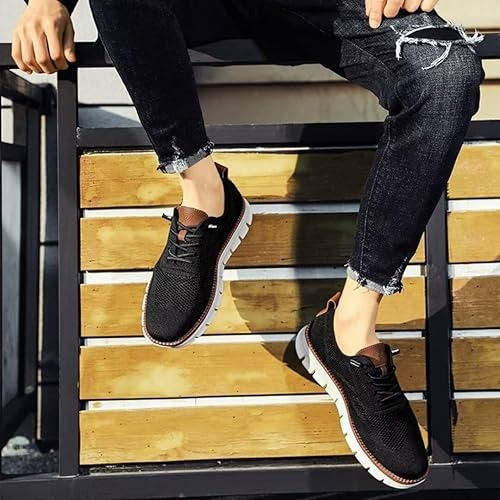 Men's Slip-On Business Shoes | Breathable Knit | Moisture-Wicking & Odor Control | All-Day Comfort