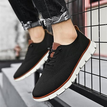 Men's Slip-On Business Shoes | Breathable Knit | Moisture-Wicking & Odor Control | All-Day Comfort