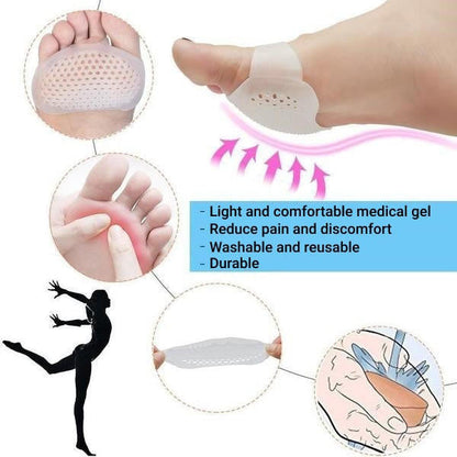 Metatarsal Gel Pads Set of 2 | Breathable Ventilated Design | Adhesive Reusable Cushion