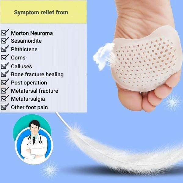 Metatarsal Gel Pads Set of 2 | Breathable Ventilated Design | Adhesive Reusable Cushion