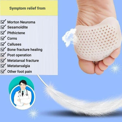 Metatarsal Gel Pads Set of 2 | Breathable Ventilated Design | Adhesive Reusable Cushion