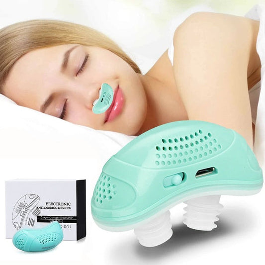 Micro CPAP Anti-Snoring Device | Maskless Silicone Nose Buds | USB Rechargeable | 8-10 Hour Battery
