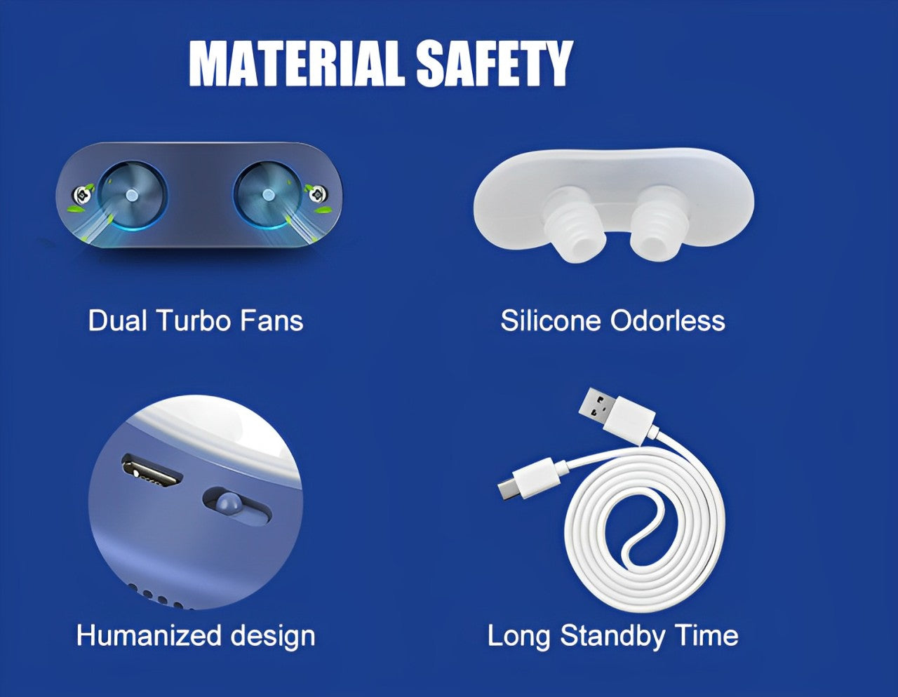 Micro CPAP Anti-Snoring Device | Maskless Silicone Nose Buds | USB Rechargeable | 8-10 Hour Battery