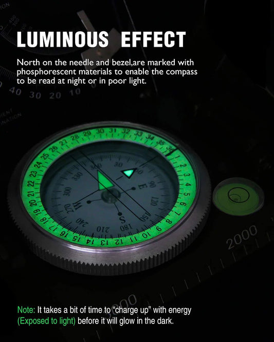 Military Compass | Waterproof Aluminum Body | Clinometer & Sighting Reticle | Hiking & Camping