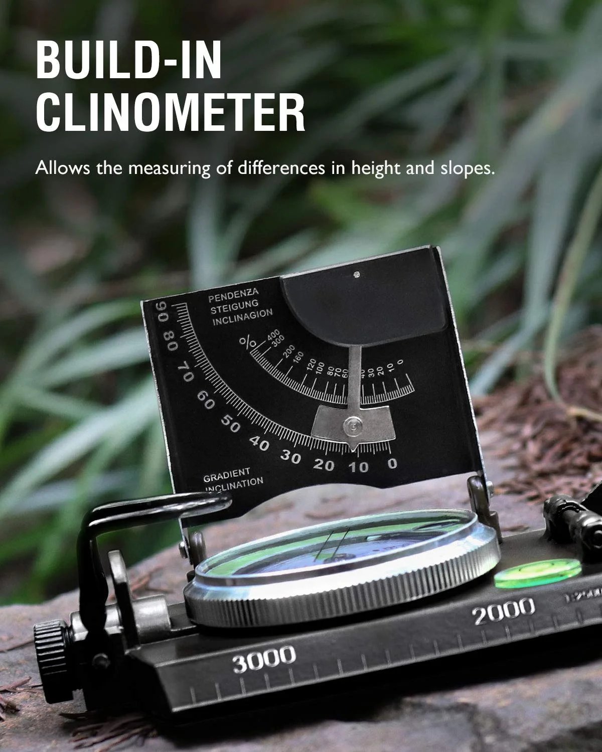 Military Compass | Waterproof Aluminum Body | Clinometer & Sighting Reticle | Hiking & Camping