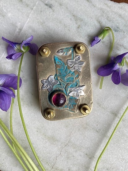 Mini Flower Press | Handcrafted Silver & Brass | 10 Reusable Blotter Sheets | Portable