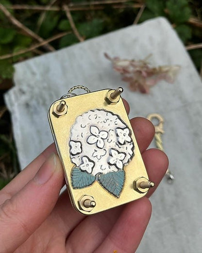 Mini Flower Press | Handcrafted Silver & Brass | 10 Reusable Blotter Sheets | Portable