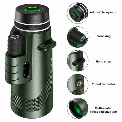 Monocular Telescope | Ultra-Zoom Multi-Coated HD Glass | Lightweight & Weatherproof