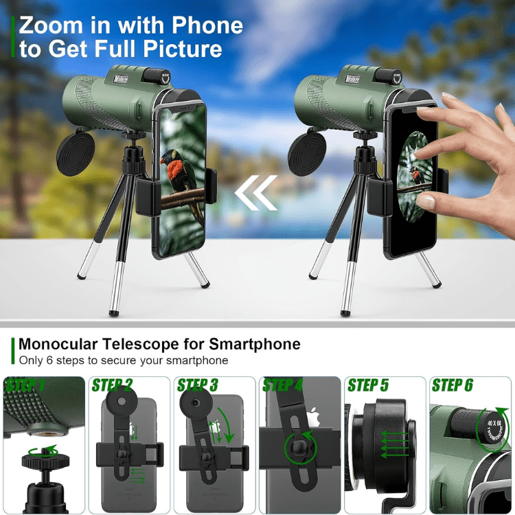 Monocular Telescope | Ultra-Zoom Multi-Coated HD Glass | Lightweight & Weatherproof