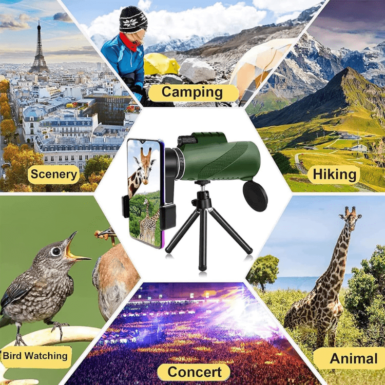 Monocular Telescope | Ultra-Zoom Multi-Coated HD Glass | Lightweight & Weatherproof
