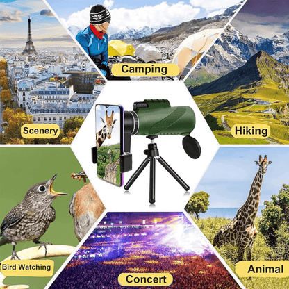 Monocular Telescope | Ultra-Zoom Multi-Coated HD Glass | Lightweight & Weatherproof
