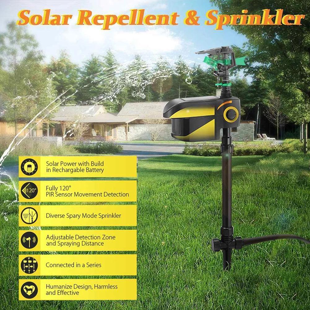 Motion-Activated Garden Sprinkler | Solar-Powered | Adjustable 36 ft Range & Water-Saving