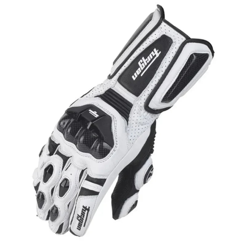 Motorcycle Gloves | Carbon Fiber Knuckle Armor | Leather Palm | Year-Round Comfort