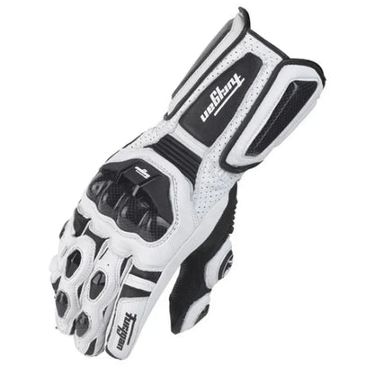 Motorcycle Gloves | Carbon Fiber Knuckle Armor | Leather Palm | Year-Round Comfort