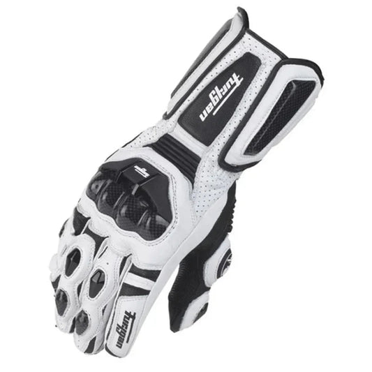 Motorcycle Gloves | Carbon Fiber Knuckle Armor | Leather Palm | Year-Round Comfort