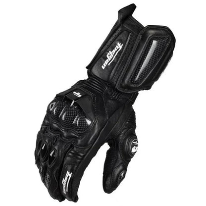 Motorcycle Gloves | Carbon Fiber Knuckle Armor | Leather Palm | Year-Round Comfort
