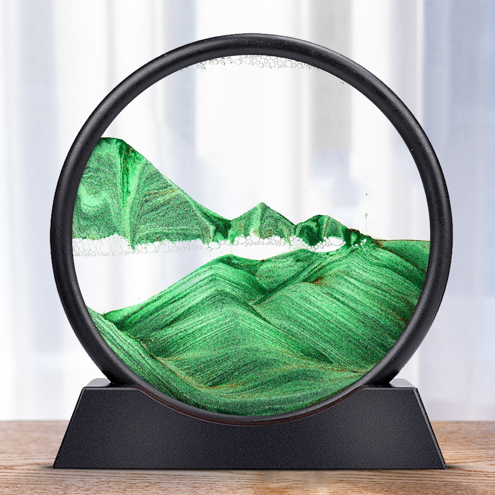 Moving Sand Art Sculpture | Rotating Sand Scenes | Glass Display & LED Mood Light | Stress Relief