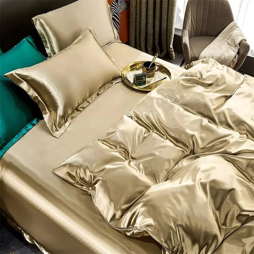 Mulberry Silk Bedding Set | Temperature-Regulating Luxury | 4-Piece Duvet Cover & Pillowcases