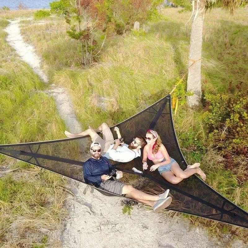 Multi-Person Camping Hammock | 3-Point Anchoring System | Includes Mounting Hardware | Easy Setup