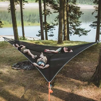 Multi-Person Camping Hammock | 3-Point Anchoring System | Includes Mounting Hardware | Easy Setup