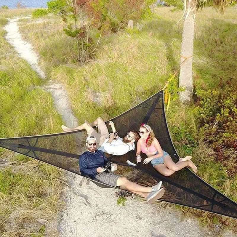 Multi-Person Camping Hammock | 3-Point Anchoring System | Includes Mounting Hardware | Easy Setup