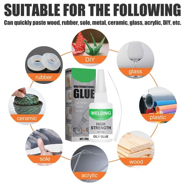 Multifunctional Adhesive | Invisible Ultra-Strong Bond | Bonds Plastic, Wood & Metal, 50 ml