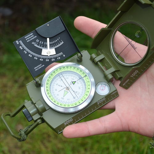 Navigation Compass | Sighting Lens & Clinometer | Luminous Dial | Waterproof Aluminum Case