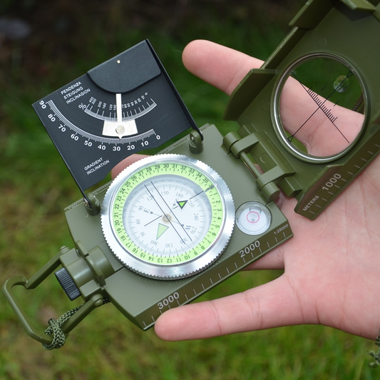 Navigation Compass | Sighting Lens & Clinometer | Luminous Dial | Waterproof Aluminum Case