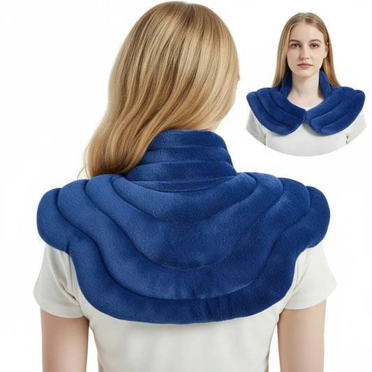 Neck Heating Pad | Microwavable & Freezer-Ready | Flaxseed Fill & Minky Cover | Tension Relief