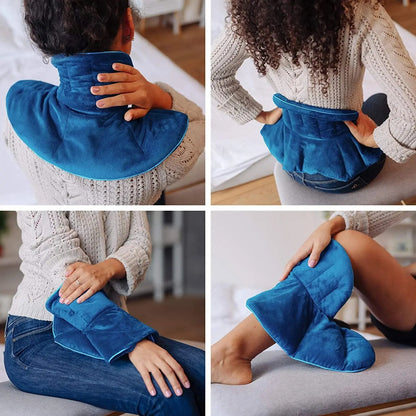 Neck Heating Pad | Microwavable & Freezer-Ready | Flaxseed Fill & Minky Cover | Tension Relief