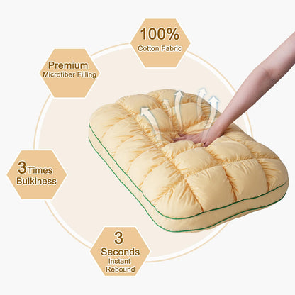 Neck Pillow | Fluffy Cotton & Polyester Fill | Ergonomic Rounded Design | Machine-Washable Cover